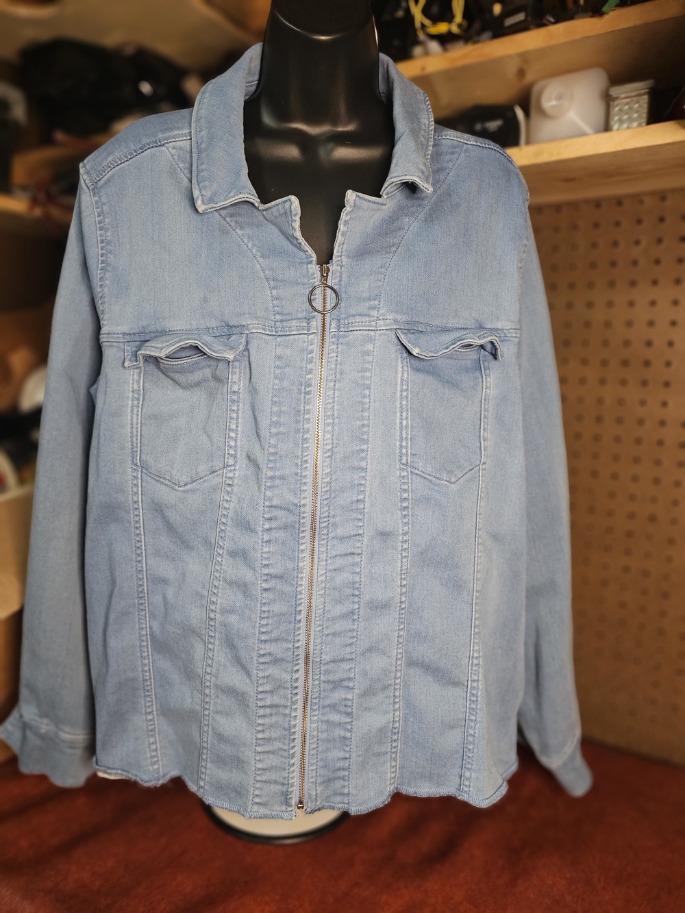 Denim & Co. Blue Jean Jacket with Relaxed Fit 2x